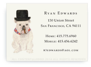 English Bulldog Calling Card