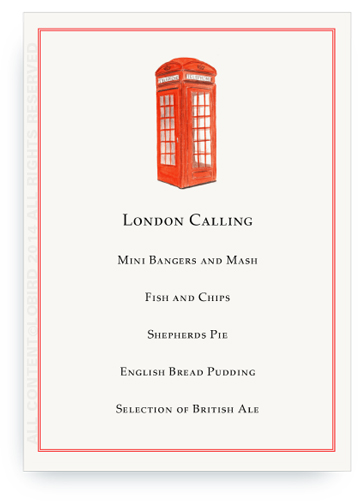 menu card London Phonebooth