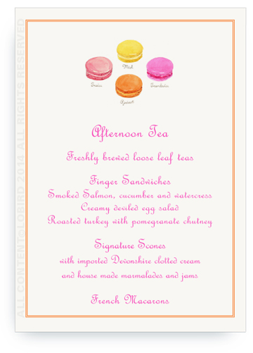 menu card macaron bright