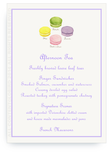 menu card macaron pastel