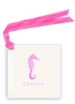 pink sea horse tag