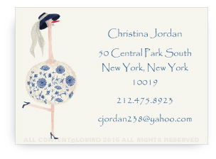 ostrich Ella calling card