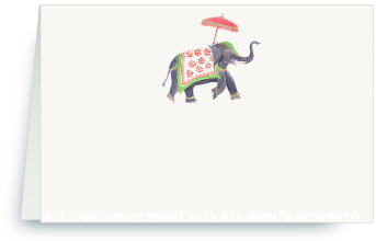 Festive Elephant - green/red