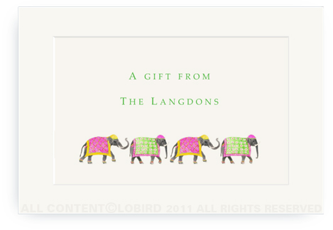 Festive Elephant-Green/Red _c