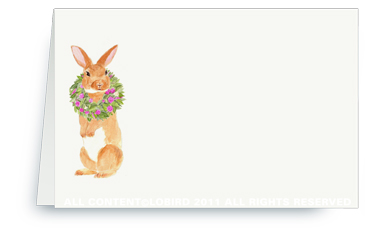 Brown Rabbit with Peony Wreath