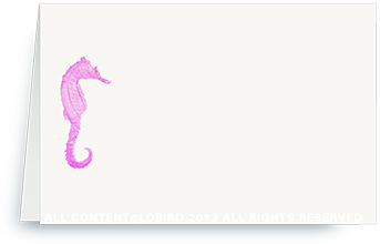 fuchsia seahorse placecard