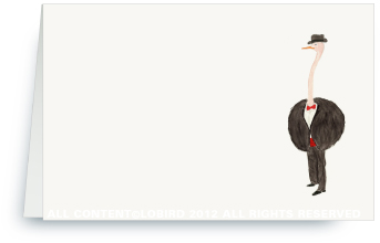 Ostrich in Red Tux