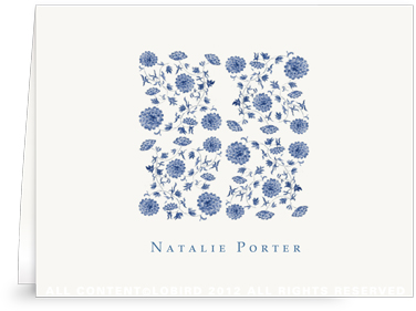 floral tapestry blue