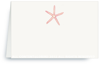 coral starfish placecard