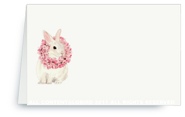 White Rabbit with Magnolia Wreath
