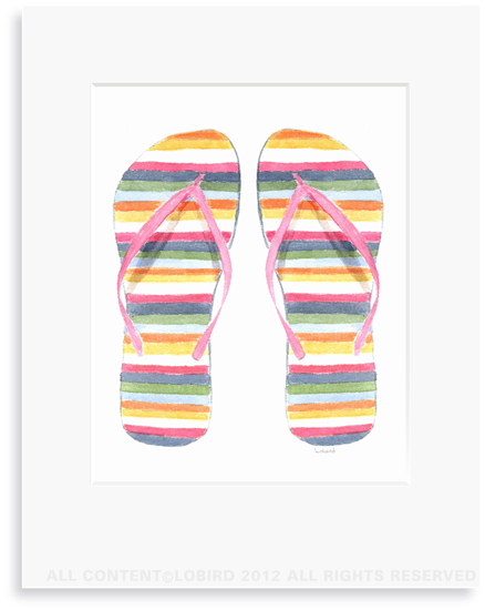 Striped Flip Flops