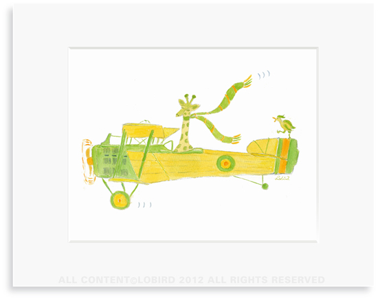 Giraffe Flying Plane