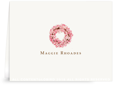 magnolia wreath folded note card