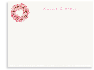 magnolia wreath flat note card